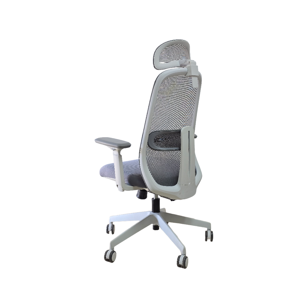 SILLON EJECUTIVO AXIS (F28) GRIS CLARO - MESH GRIS - TELA GRIS 