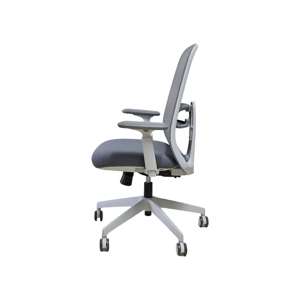 SILLON SEMI EJECUTIVO AXIS (F28) GRIS CLARO - MESH GRIS - TELA GRIS 