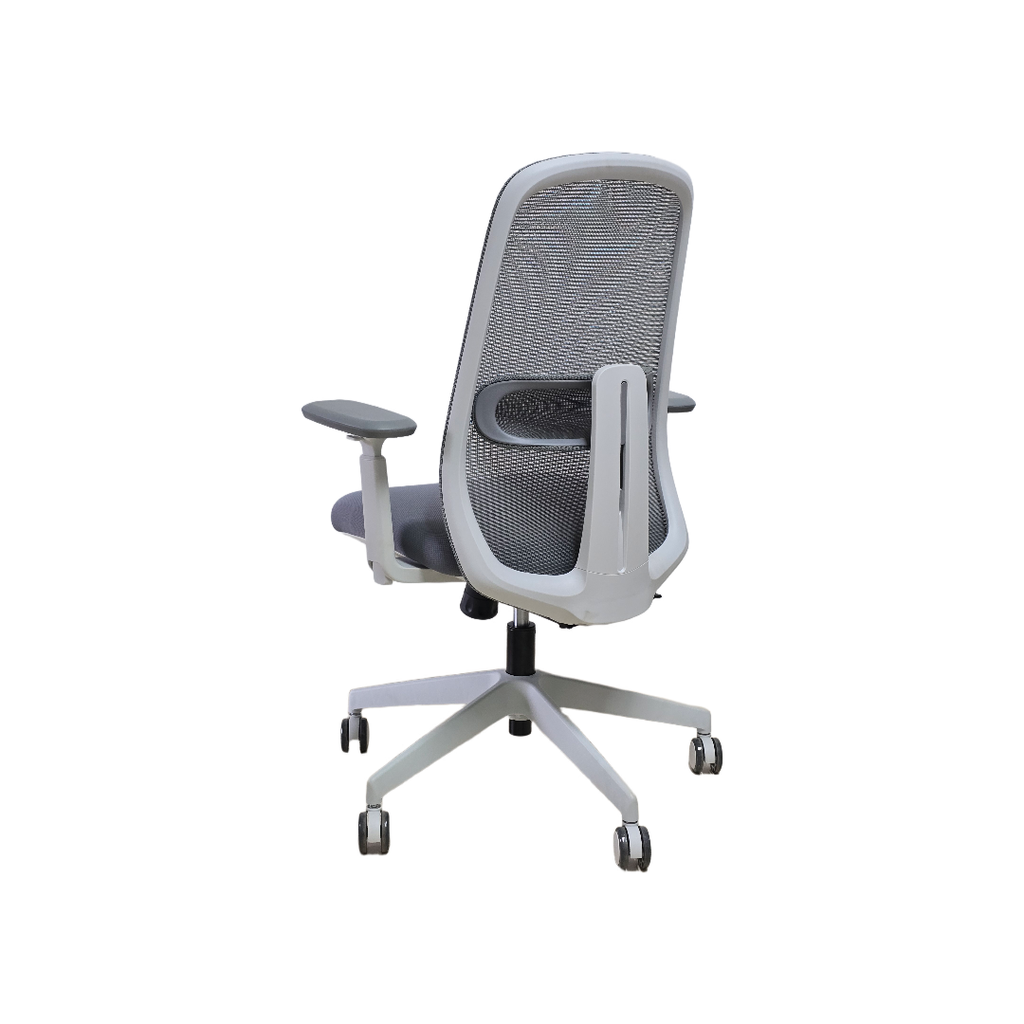 SILLON SEMI EJECUTIVO AXIS (F28) GRIS CLARO - MESH GRIS - TELA GRIS 