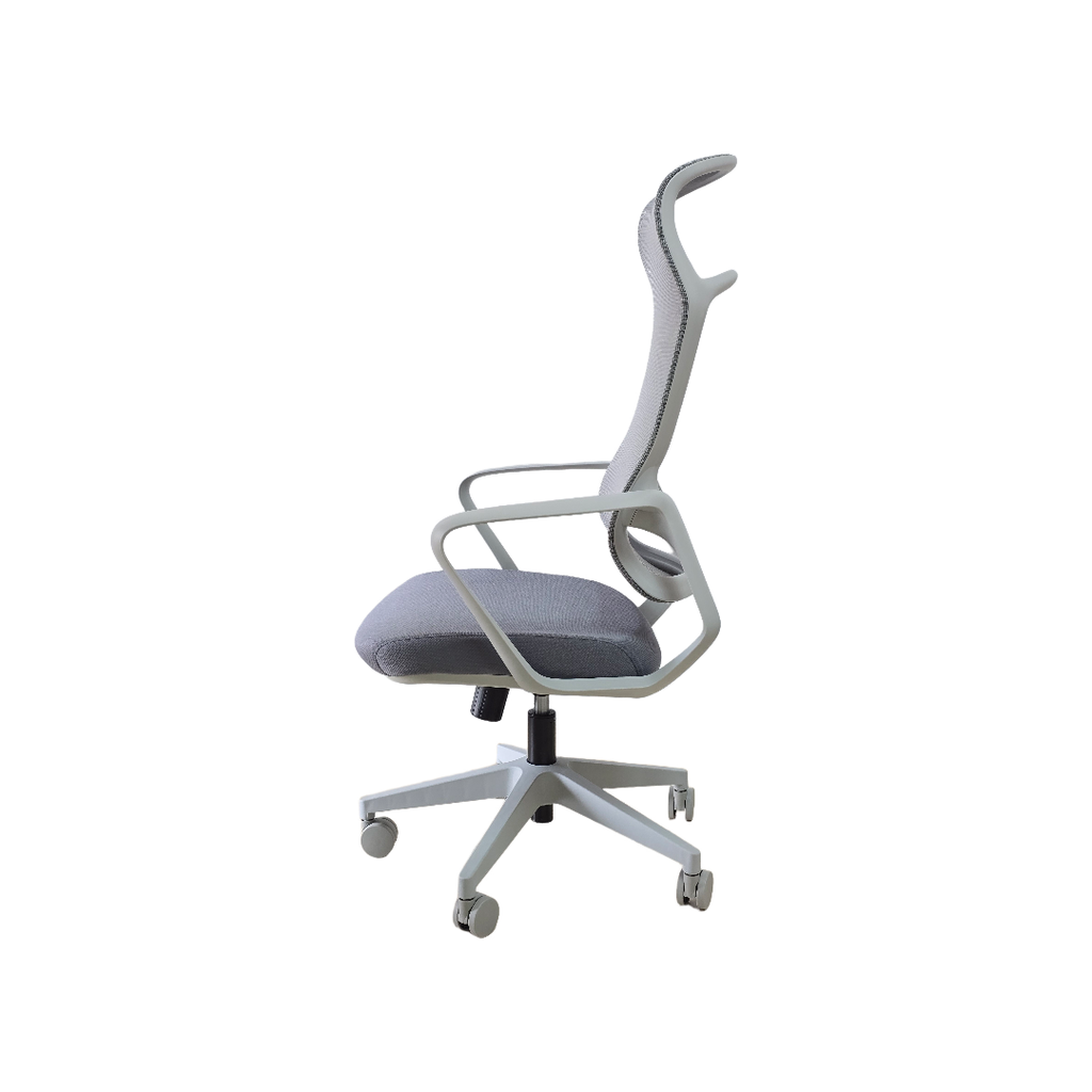 SILLON EJECUTIVO ONDA (F26) GRIS CLARO - MESH GRIS - TELA GRIS  