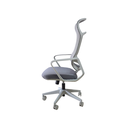 SILLON EJECUTIVO ONDA (F26) GRIS CLARO - MESH GRIS - TELA GRIS  