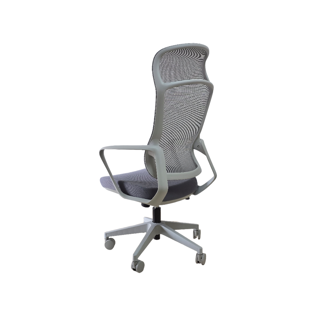 SILLON EJECUTIVO ONDA (F26) GRIS CLARO - MESH GRIS - TELA GRIS  