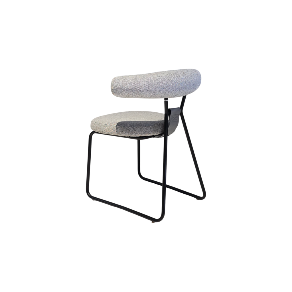 SILLA, METAL, COLOR NEGRO, TELA: GRIS OSCURO (SD659-15), MEYCY HOME