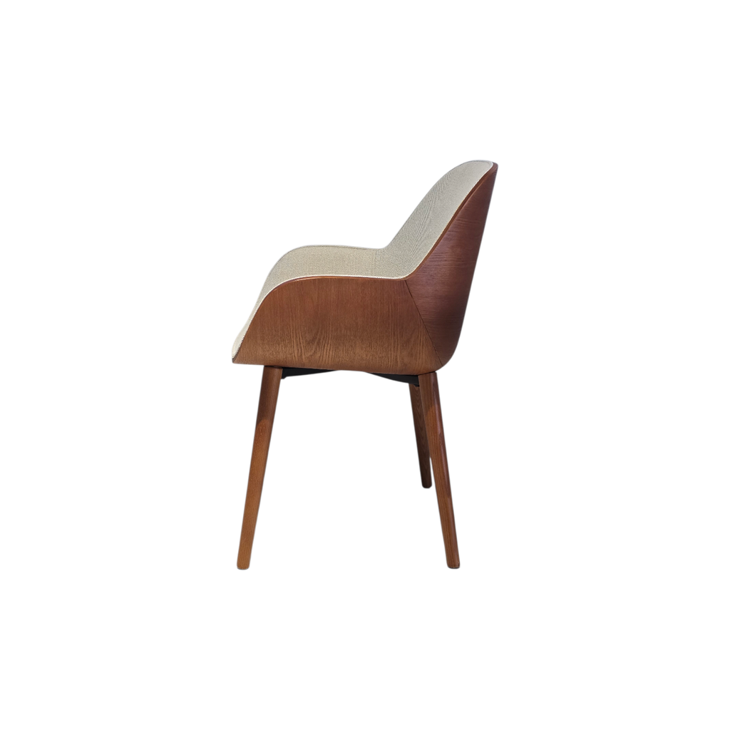 SILLA, MADERA, COLOR NOGAL (ASH 08), TELA: GRIS CLARO (SD659-14), MEYCY HOME