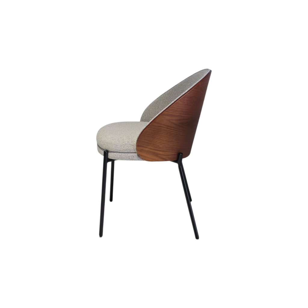 SILLA, MADERA, COLOR NOGAL (ASH 08), TELA: GRIS OSCURO (SD659-15), MEYCY HOME