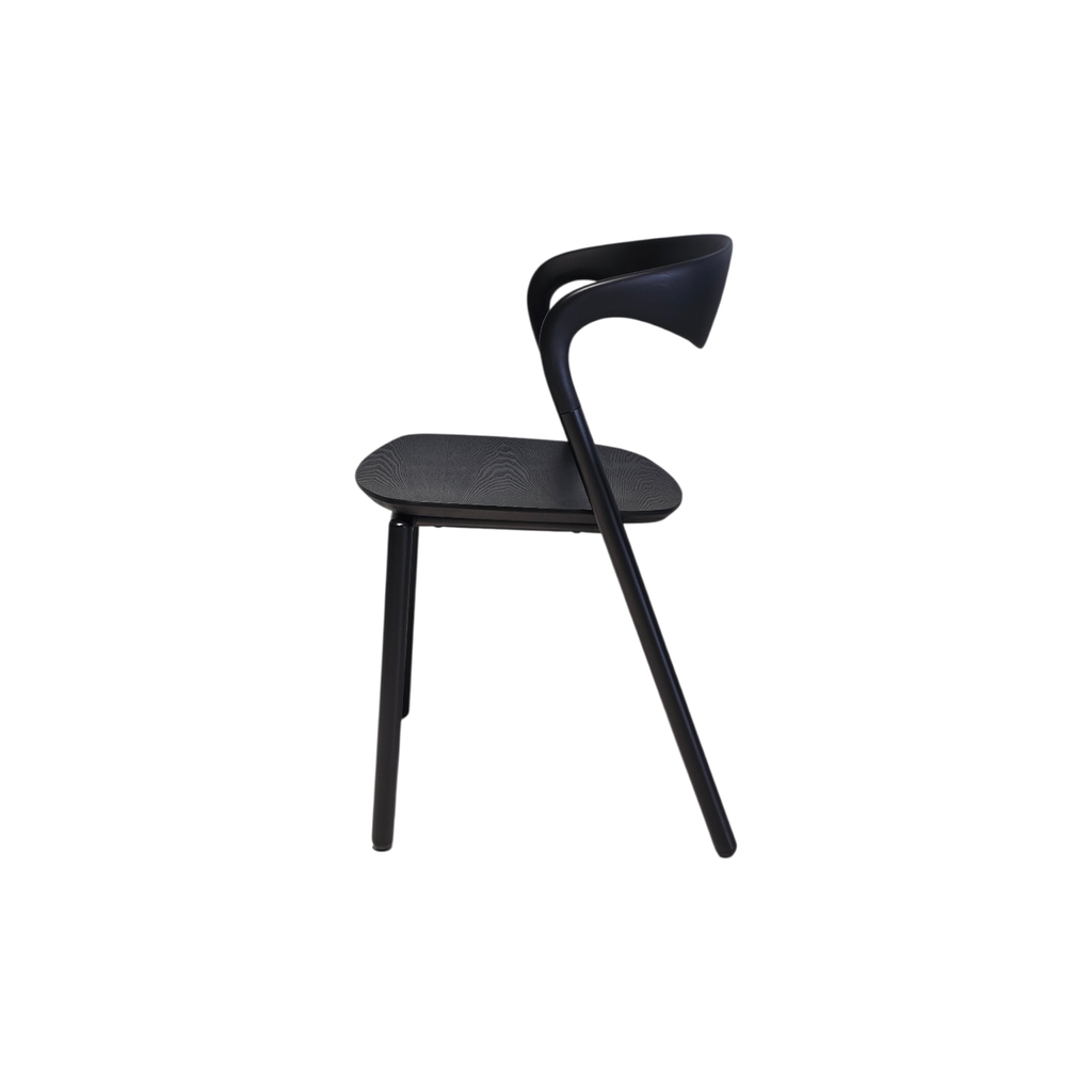 SILLA, MADERA, METAL, PLÁSTICO, COLOR NEGRO, MEYCY HOME