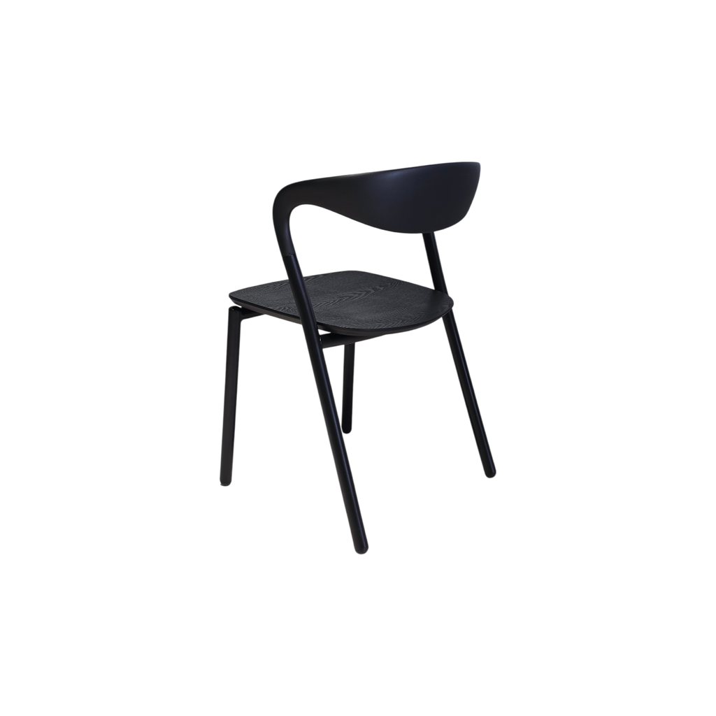 SILLA, MADERA, METAL, PLÁSTICO, COLOR NEGRO, MEYCY HOME