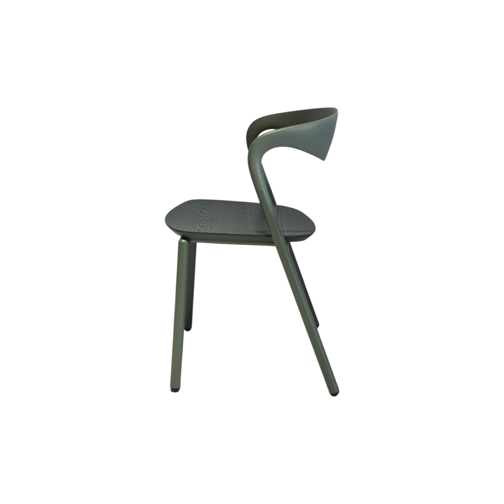 SILLA, MADERA, METAL, PLÁSTICO, COLOR VERDE, MEYCY HOME