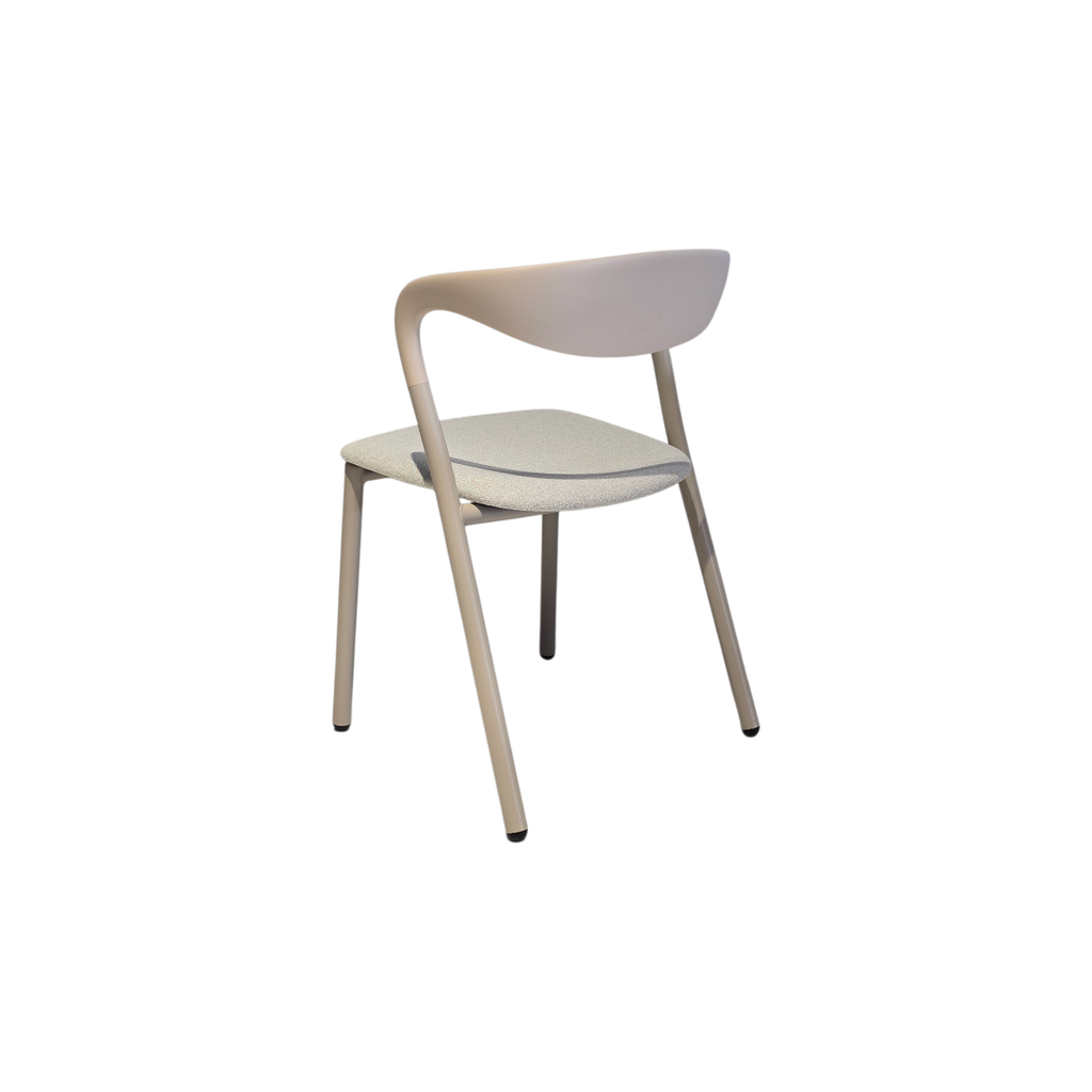 SILLA, METAL, PLÁSTICO, COLOR BEIGE, TELA: GRIS CLARO (SD659-14), MEYCY HOME