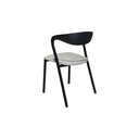 SILLA, METAL, PLÁSTICO, COLOR NEGRO, TELA: GRIS OSCURO (SD659-15), MEYCY HOME