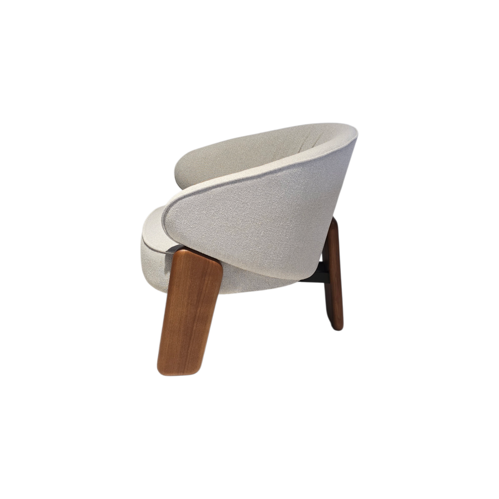 SILLA, MADERA, COLOR NOGAL (ASH 08), LOUNGE, TELA: GRIS CLARO (SD659-14), MEYCY HOME