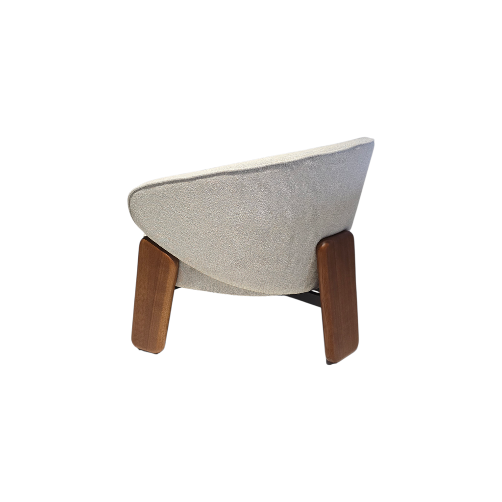 SILLA, MADERA, COLOR NOGAL (ASH 08), LOUNGE, TELA: GRIS CLARO (SD659-14), MEYCY HOME