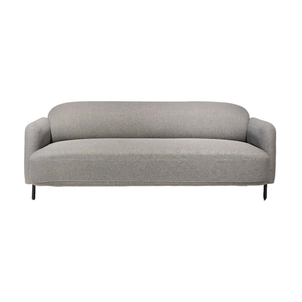 SOFA PARA 3PERSONAS MOD. CONVEX (531) - TELA GRIS GRADITO (M09)- MEDIDAS: 32"X53"X31"