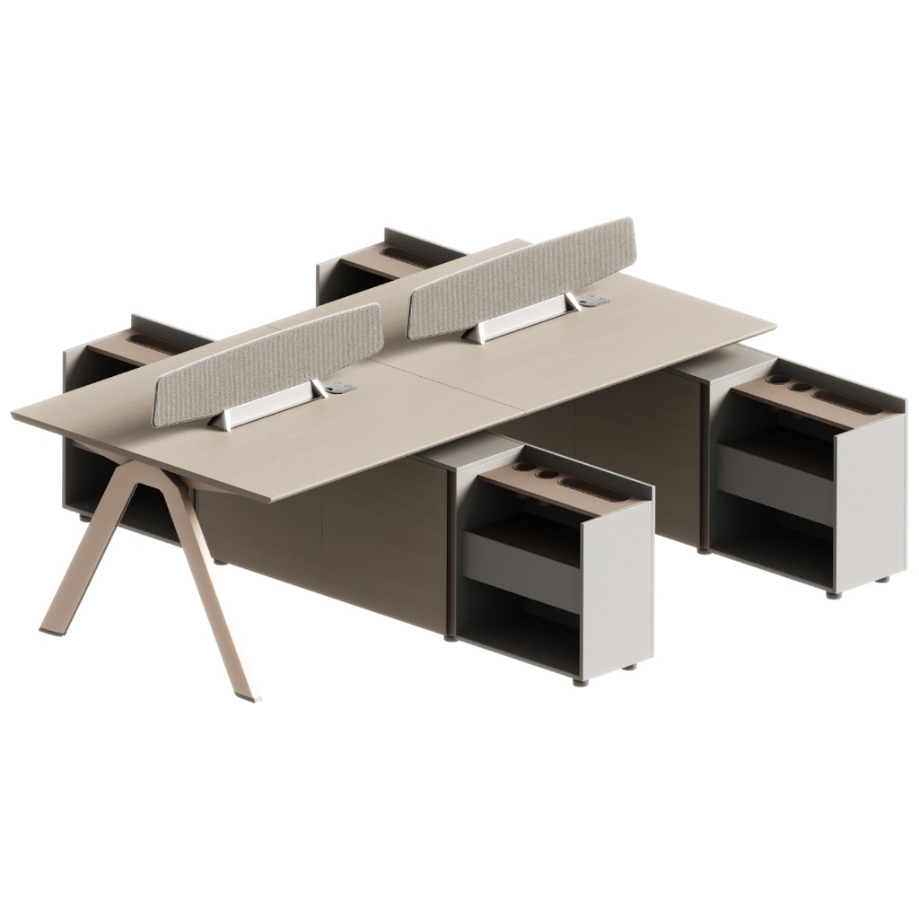 ESTACION DE TRABAJO LUMEN PLUS  +   - 4 PERSONAS - BLANCO (SY-WT1710-28)-55"X111" 