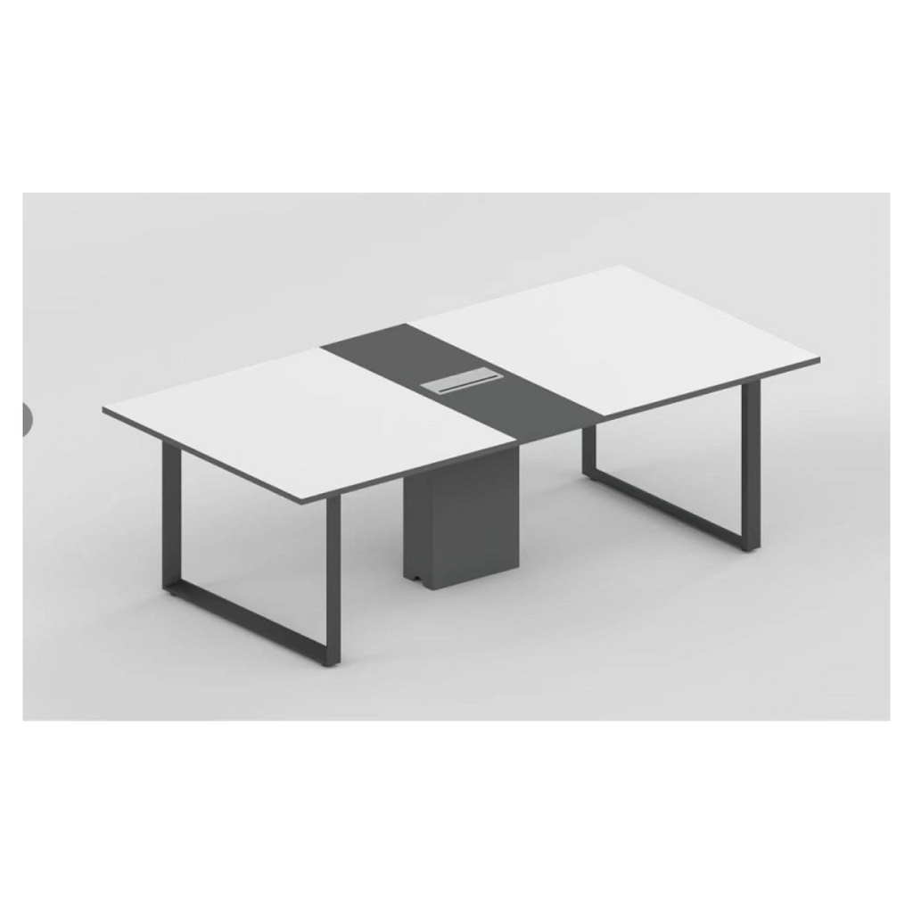 MESA DE CONFERENCIAS MOD. ELEMENT  - 48" X94"  - TOPE MADERA CLARA - PATA GRIS OSCURO (SY-HY8816-24)