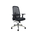 SILLON SEMI EJECUTIVO AXIS (F28) -PU NEGRO -  MESH NEGRO - BASE ALUMINIO 