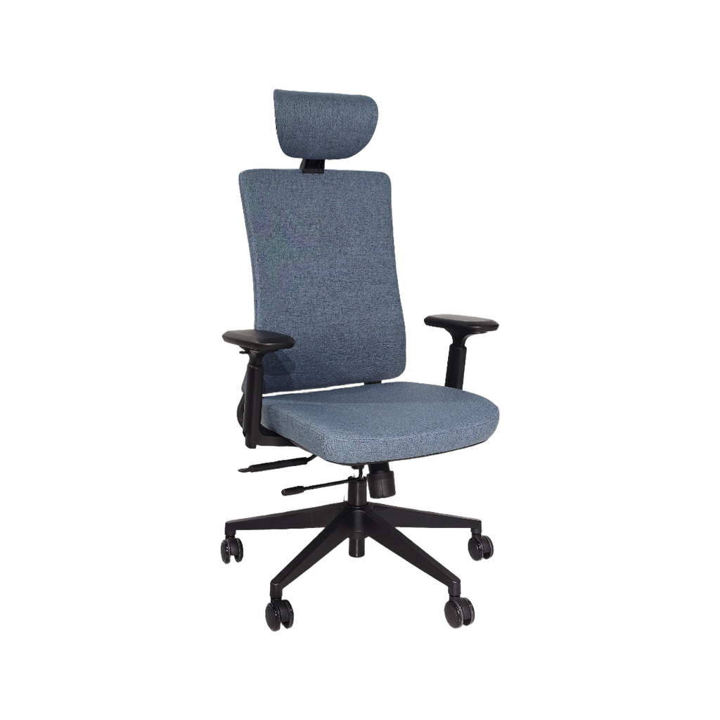 SILLON EJECUTIVO ORION (F13) GRIS CLARO -TELA AZUL 