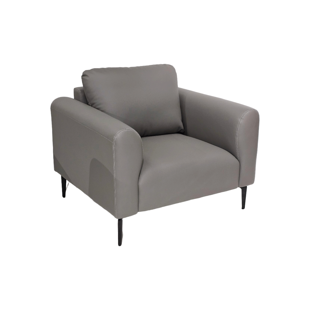 BUTACA MOD. URBAN CLASICO (724) - TAPIZADA EN PU GRIS CEMENTO(YH-99)-MEDIDAS: 34"X38"X31"