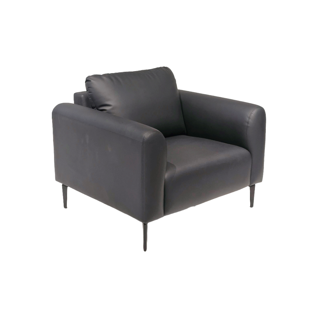 BUTACA MOD. URBAN CLASICO (724) - TAPIZADA EN PU NEGRO (YH-34)-MEDIDAS: 34"X38"X31"