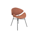 BUTACA MOD. VIRO (392)  - MEDIDAS: 23"X26"X32"- TAPIZADA EN TELA NARANJA (ZB07)- ESTRUCTURA METAL NEGRA