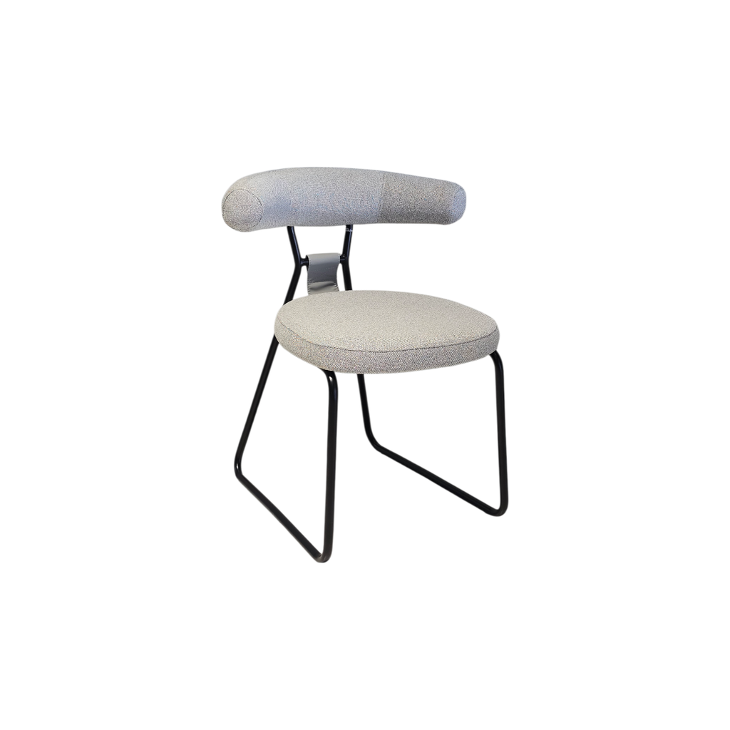 SILLA, METAL, COLOR NEGRO, TELA: GRIS OSCURO (SD659-15), MEYCY HOME