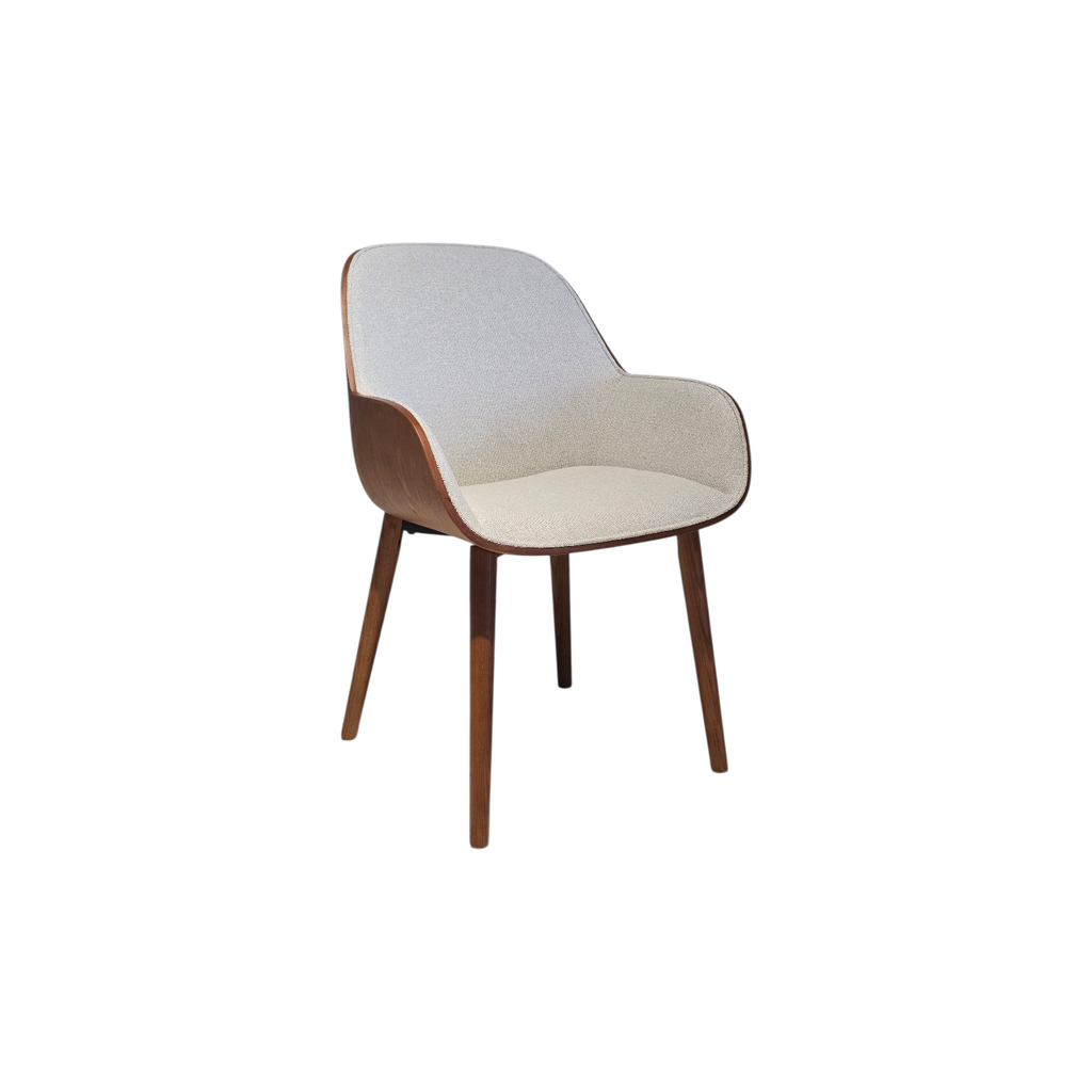 SILLA, MADERA, COLOR NOGAL (ASH 08), TELA: GRIS CLARO (SD659-14), MEYCY HOME