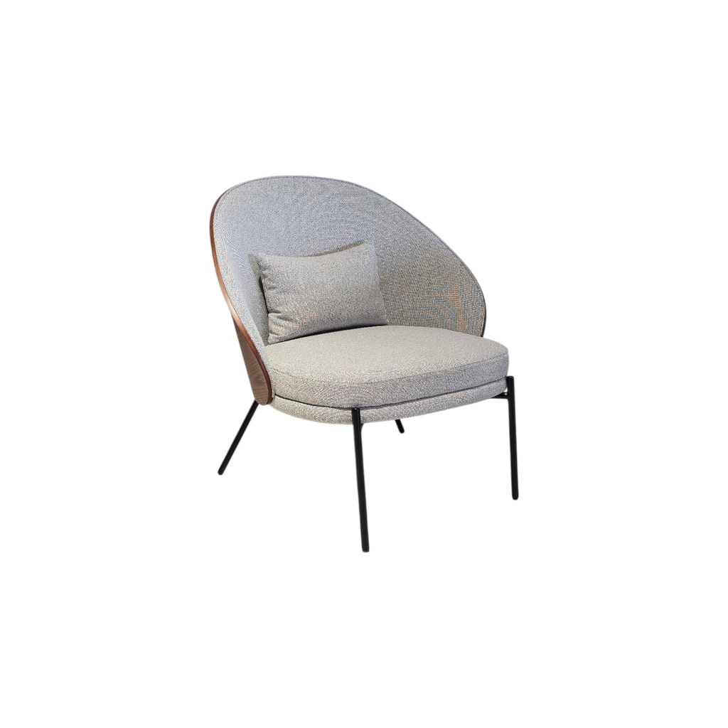 BUTACA MADERA, COLOR NOGAL (ASH 08), LOUNGE, TELA: GRIS OSCURO (SD659-15), MEYCY HOME