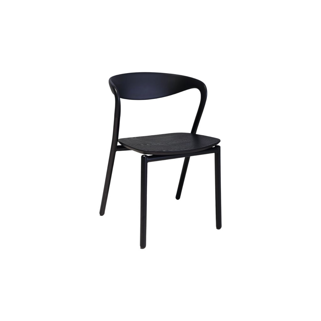 SILLA, MADERA, METAL, PLÁSTICO, COLOR NEGRO, MEYCY HOME