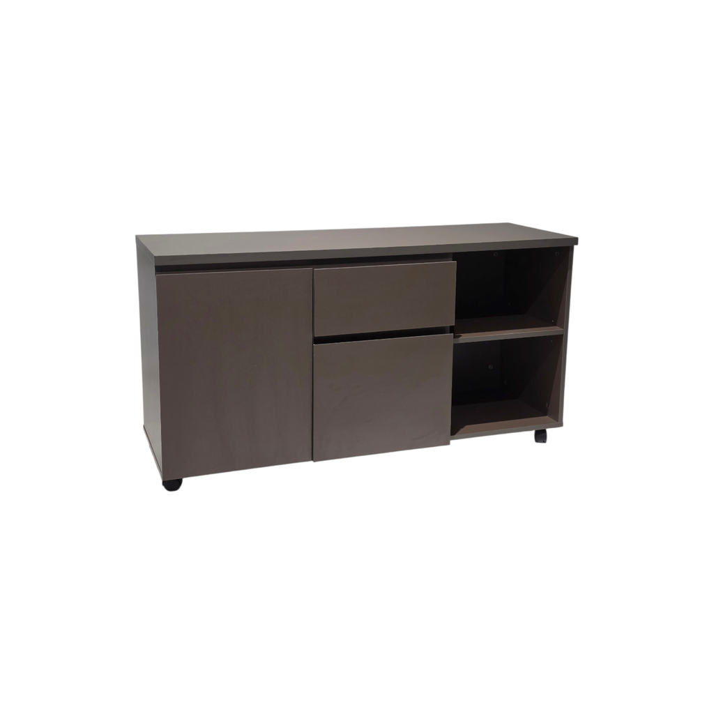 MUEBLE AUXILIAR MOD. ELEMENT UNO (SY-AG0412)- COLOR GRIS GRAFITO (CHOCOLATE GREY) - 2 GAVETAS- MEDIDAS: 16"X48"X26" 