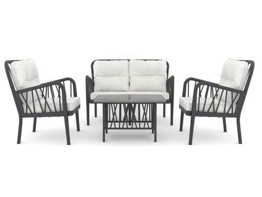 [JEGPA] JUEGO DE EXTERIOR GALA- JUEGO EN POLIPROPILENO- COLOR ANTRACITA