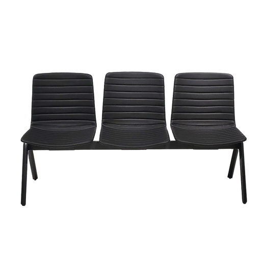 [B4PMERPVCN]  BANCADA 4  PERSONAS ERGO TAPIZADA PVC NEGRO - ESTRUCTURA METAL NEGRO DU-580TB-4