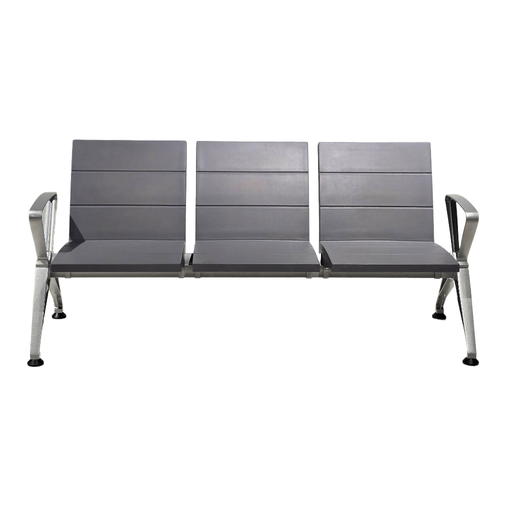 [B3PM2210POLIGG] BANCADA 3 PERSONA POLIURETANO GRIS GRAFITO- ESTRUCUTRA METAL- MEDIDAS: 26'X71"X33" P2210-3