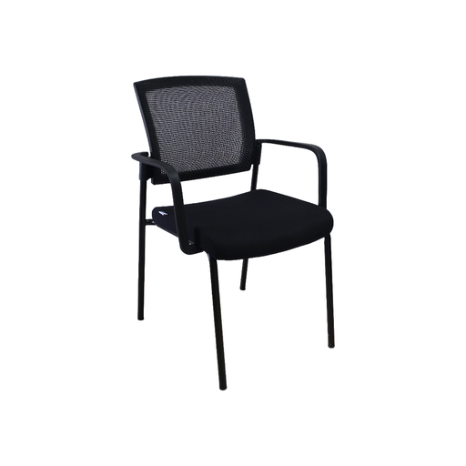 [SVFLEXTNMNCB] SILLA DE VISITA FLEX (D12) - MESH NEGRO - TELA NEGRA- CON BRAZOS