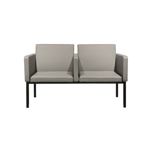 [B2PPARPUGC] BANCADA DE  2 PERSONAS MOD. PARMA (S13) - TAPIZADA EN PU GRIS CEMENTO (YH 99)  -MEDIDAS: 28"X52"X31" 