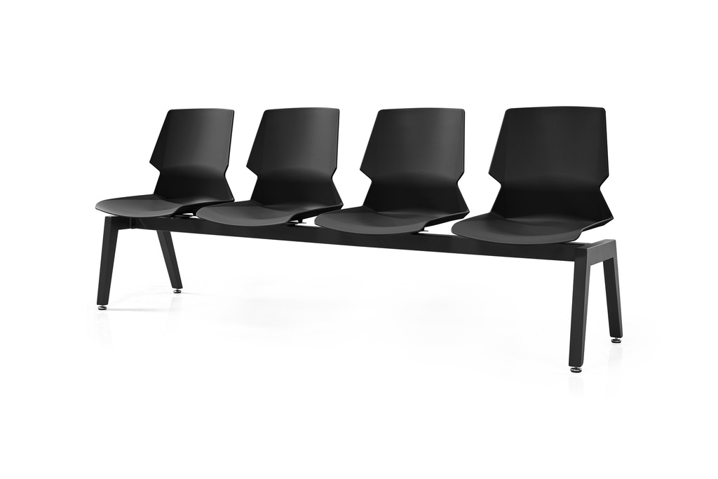 BANCADA 4 PERSONAS MOD. 588 - PLASTICO NEGRO - ESTRUCTURA METAL NEGRO -MEDIDAS: 22"X 81"X33" (YZ588-8YZ599-8)