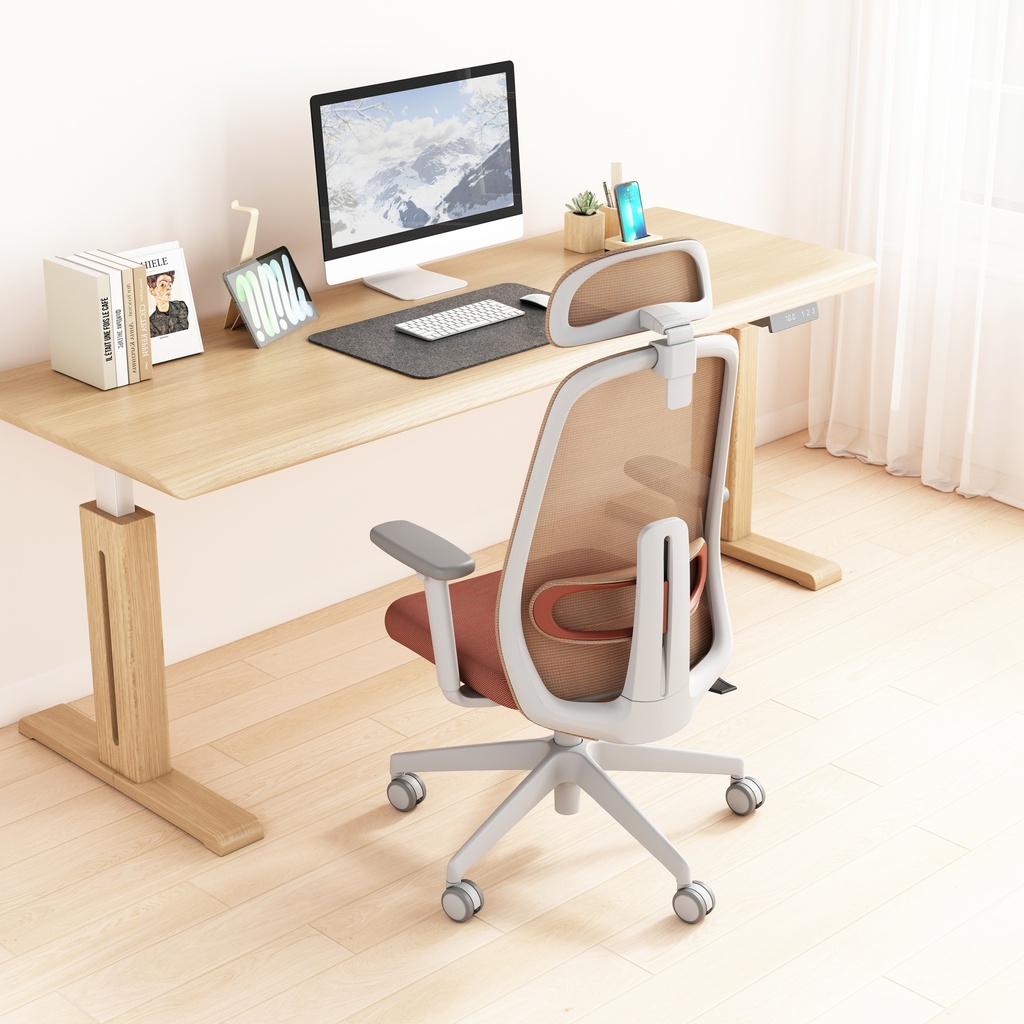 SILLON EJECUTIVO AXIS (F28) GRIS CLARO - MESH GRIS - TELA GRIS 