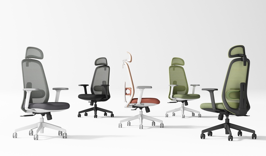 SILLON EJECUTIVO AXIS (F28) GRIS CLARO - MESH GRIS - TELA GRIS 