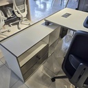 MESA ESCRITORIO EJECUTIVO MOD. ELEMENT  - 31" X71"  - TOPE BLANCO- PATA GRIS OSCURO (SY-BT8815-18)