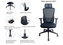 SILLON EJECUTIVO NEO (F10) - MESH NEGRO - TELA NEGRO 