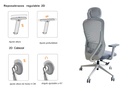 SILLON EJECUTIVO NEO (F10) - ESTRUCTURA GRIS-  MESH GRIS - TELA GRIS  