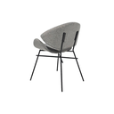 BUTACA MOD. VIRO (392)  - MEDIDAS: 23"X26"X32"- TAPIZADA EN TELA GRIS OSCURO(ZB03)- ESTRUCTURA METAL NEGRA