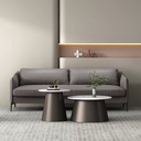 MESA DE CENTRO MOD 561 -  TOPE DE CERAMICA BLANCA - ESTRUCTURA METAL GRIS GRAFITO 