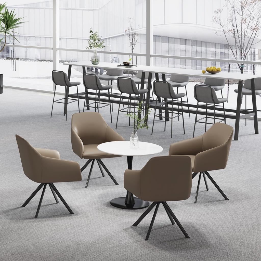 BUTACA MOD.ONA (639 1)  - TAPIZADA EN PU KHAKI OSCURO (YH-97)-MEDIDAS: 24"X25"X33" 