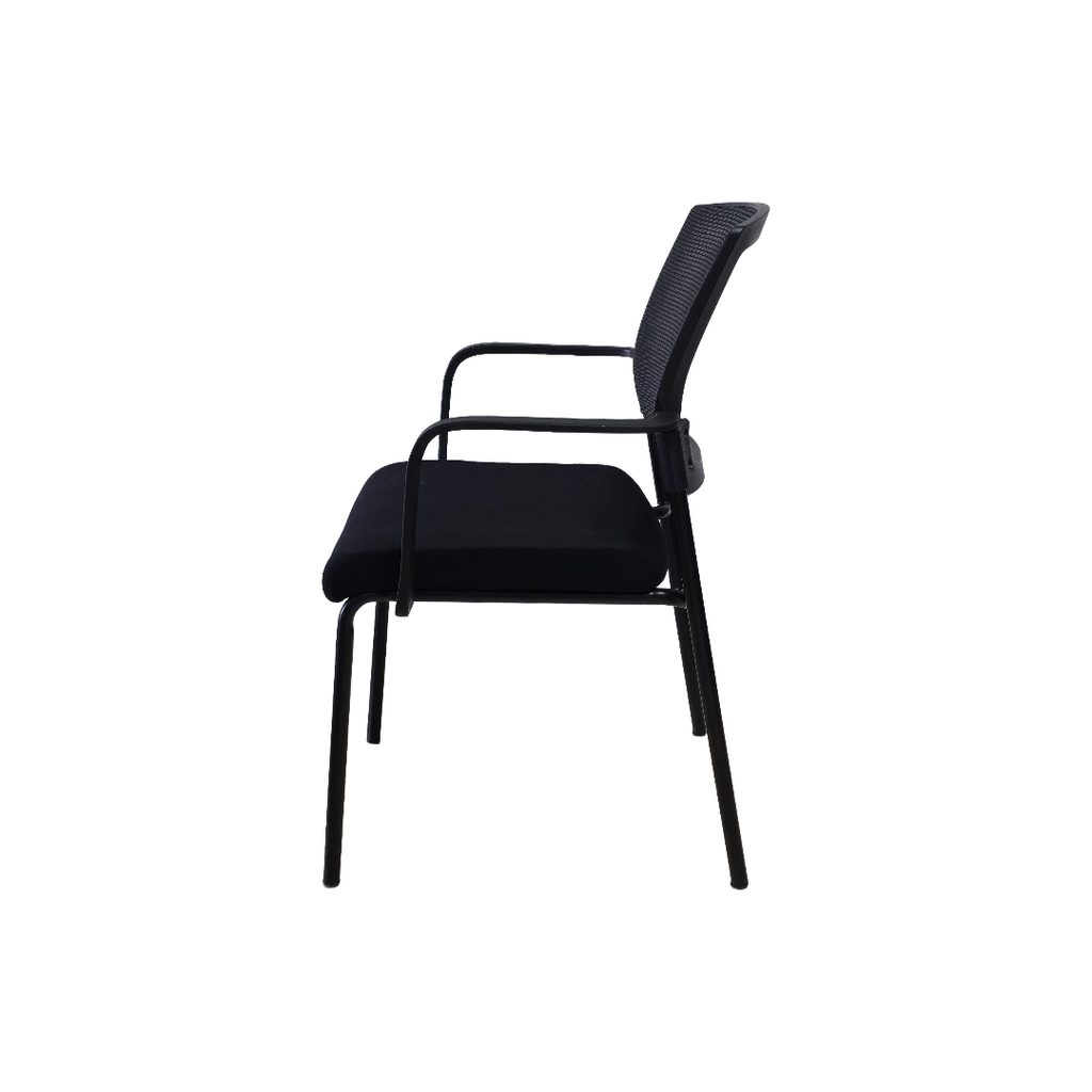 SILLA DE VISITA FLEX (D12) - MESH NEGRO - TELA NEGRA- CON BRAZOS
