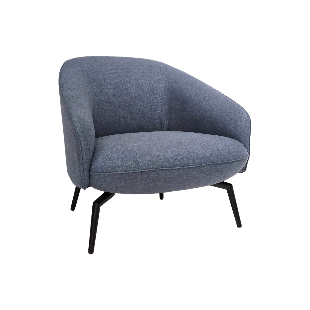 BUTACA MOD. ARIA (639)- TAPIZADO EN TELA AZUL (MY-38) - MEDIDAS: 30"X32"X29" 