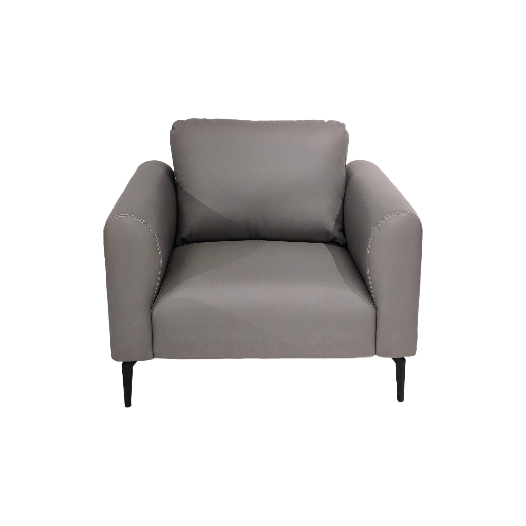 BUTACA MOD. URBAN CLASICO (724) - TAPIZADA EN PU GRIS CEMENTO(YH-99)-MEDIDAS: 34"X38"X31"