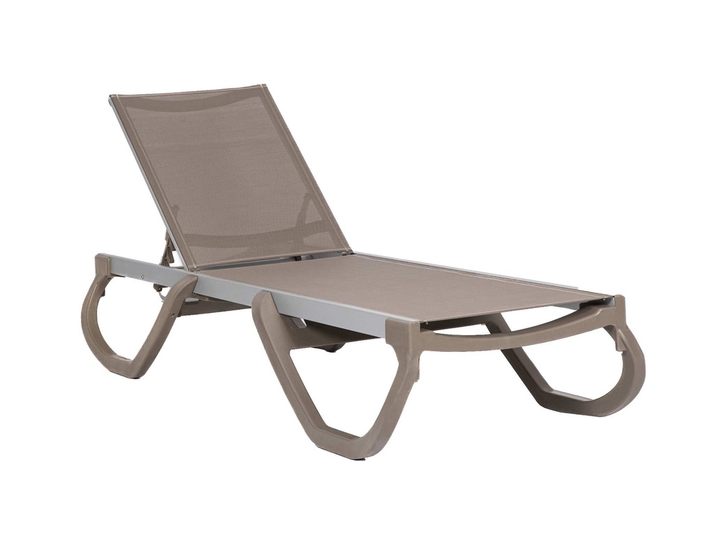 1-045886 CHAISE LOUNGE PANAMA ESTRUCTURA BLANCA,MESH NEGRO,REFORZADO CON FIBRA DE VIDRIO