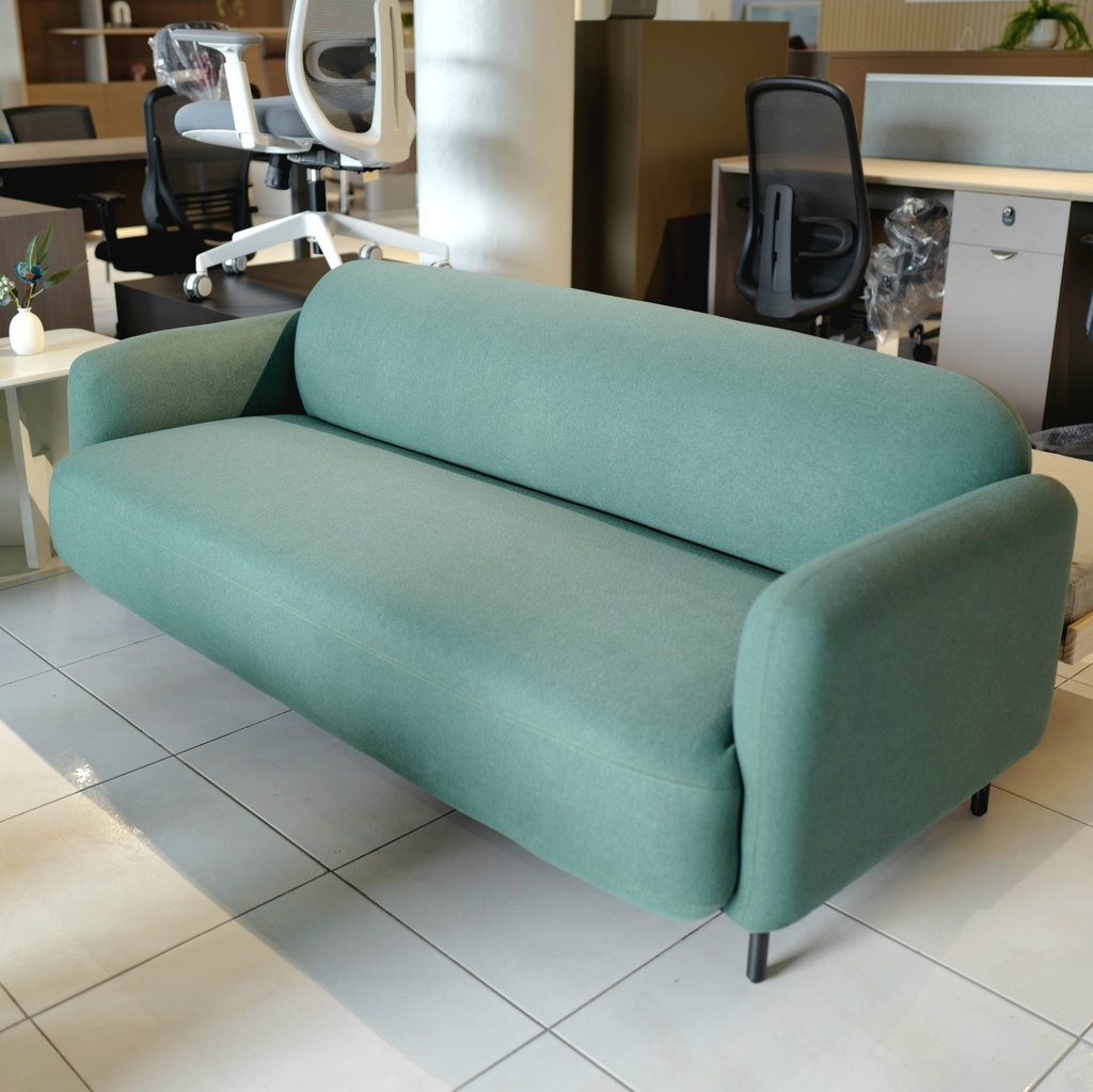 SOFA PARA 2 PERSONAS MOD. CONVEX (531) - TELA VERDE (ZB06)- MEDIDAS: 32"X53"X31"