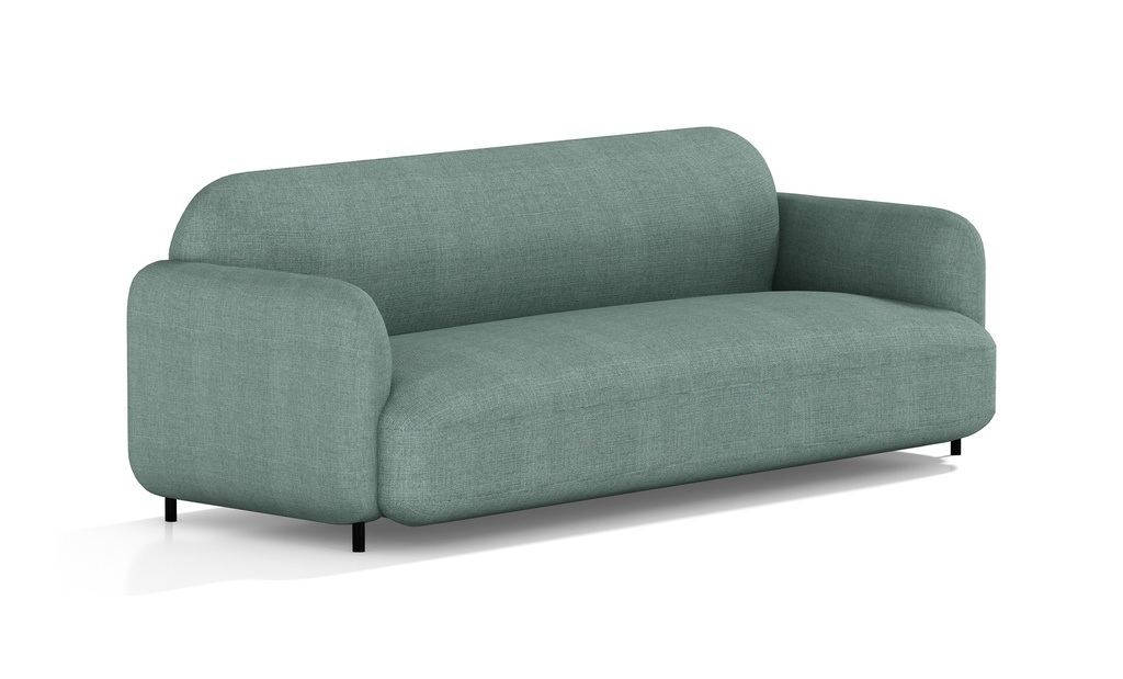 SOFA PARA 3PERSONAS MOD. CONVEX (531) - TELA VERDE (ZB06)- MEDIDAS: 32"X53"X31"