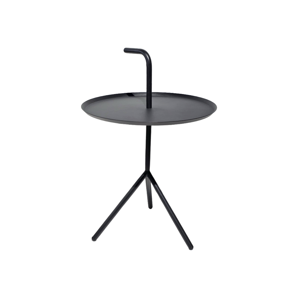  MESA DE ESQUINA MOD. 508- ESTRUCTURA METAL & TOPE COLOR NEGRO- MEDIDAS: 18" DE DIAMTERO X 20" DE ALTURA